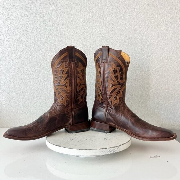 NEW Rod Patrick Mens Cowboy Boots 15AAAA Perro Loco Brown Square Toe Western - Picture 7 of 12